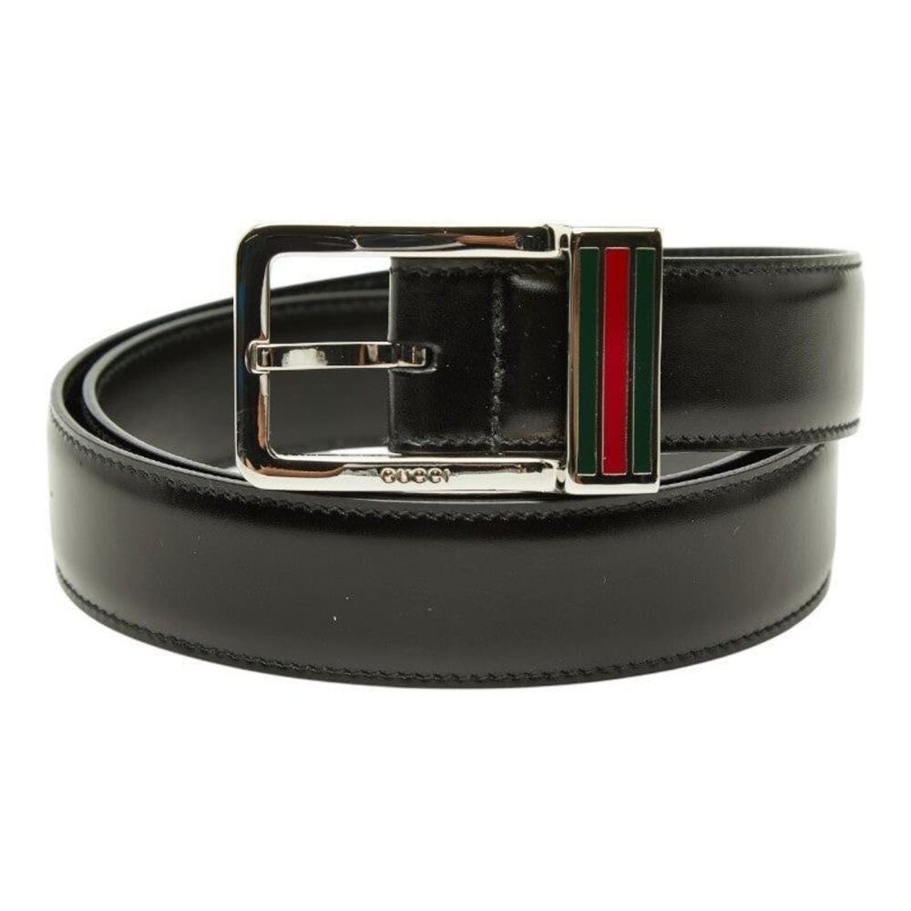 Gucci Web Square Logo Buckle Belt Black